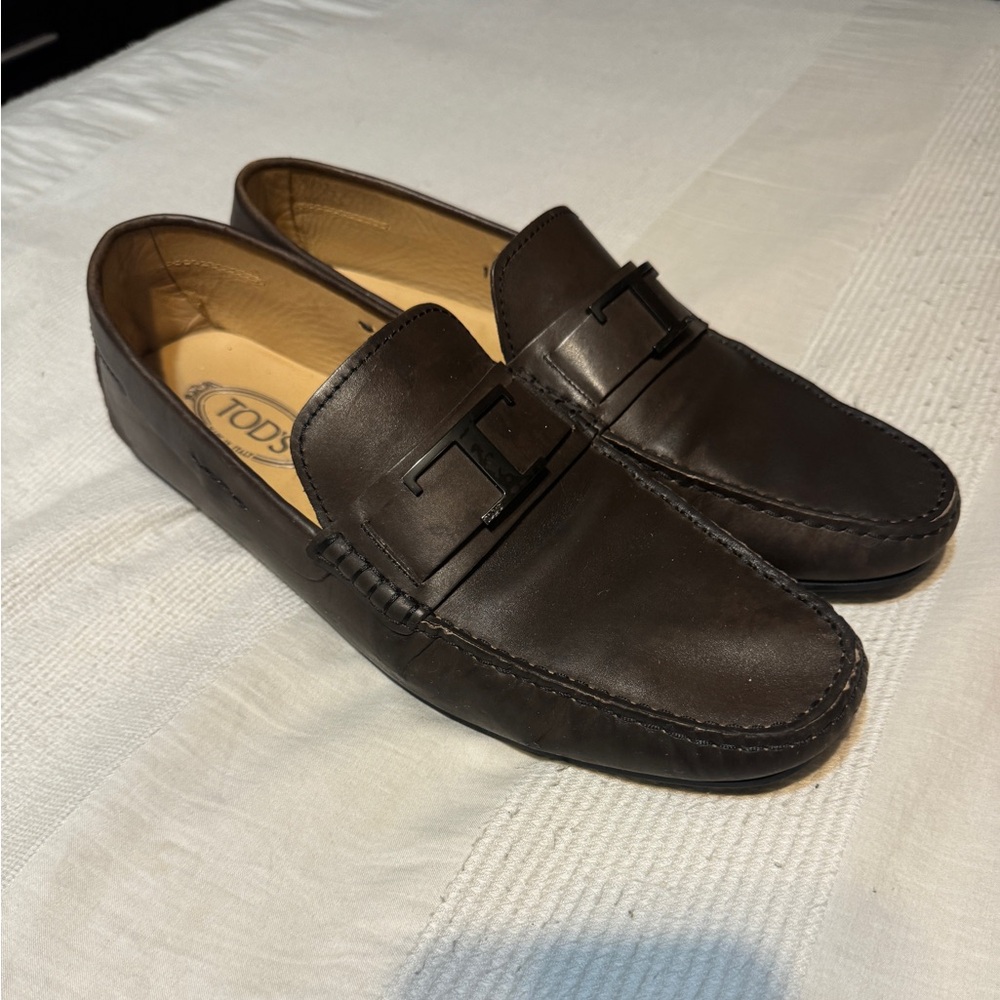Tod's Brown Leather Penny Loafers